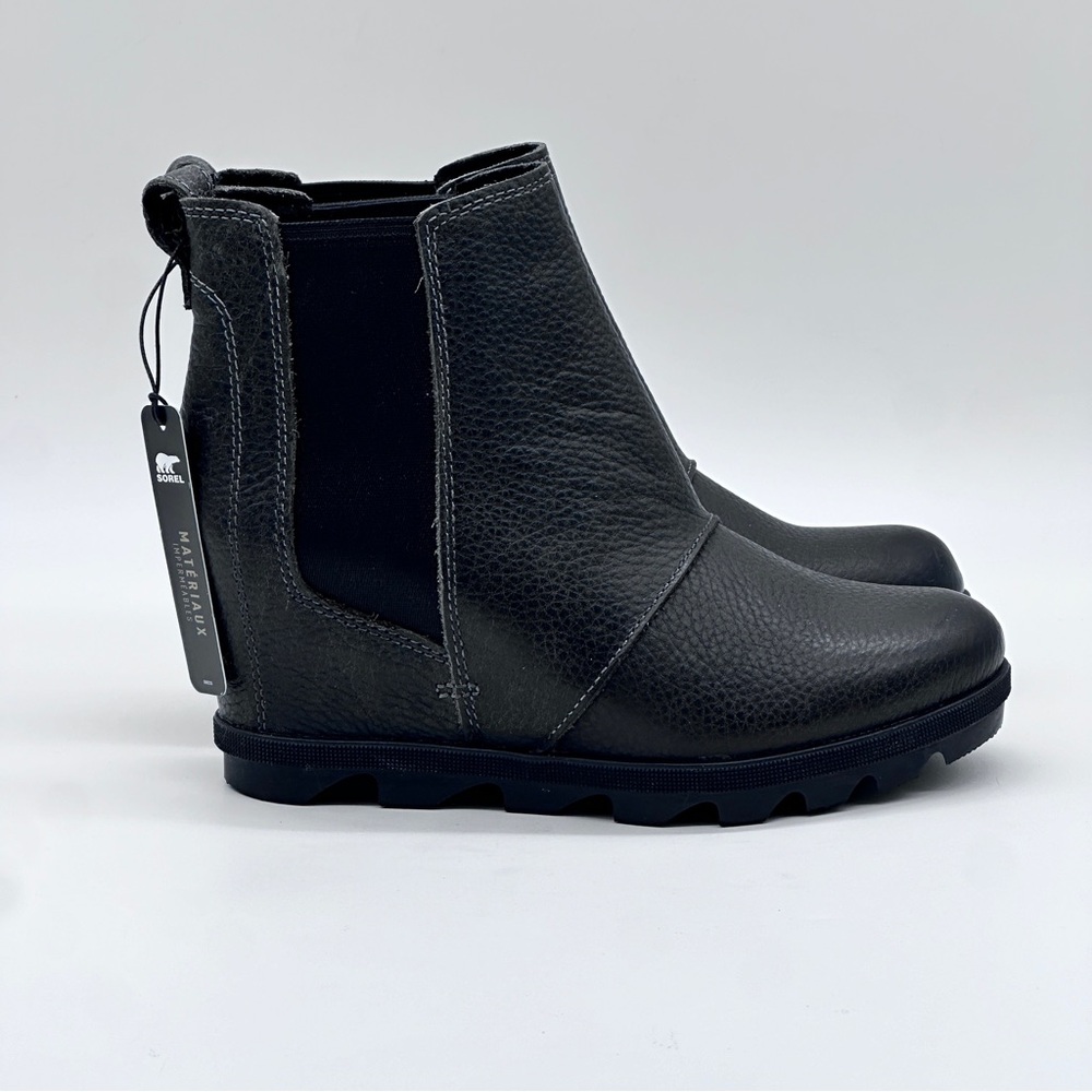 Sorel Black Leather Chelsea Ankle Boots